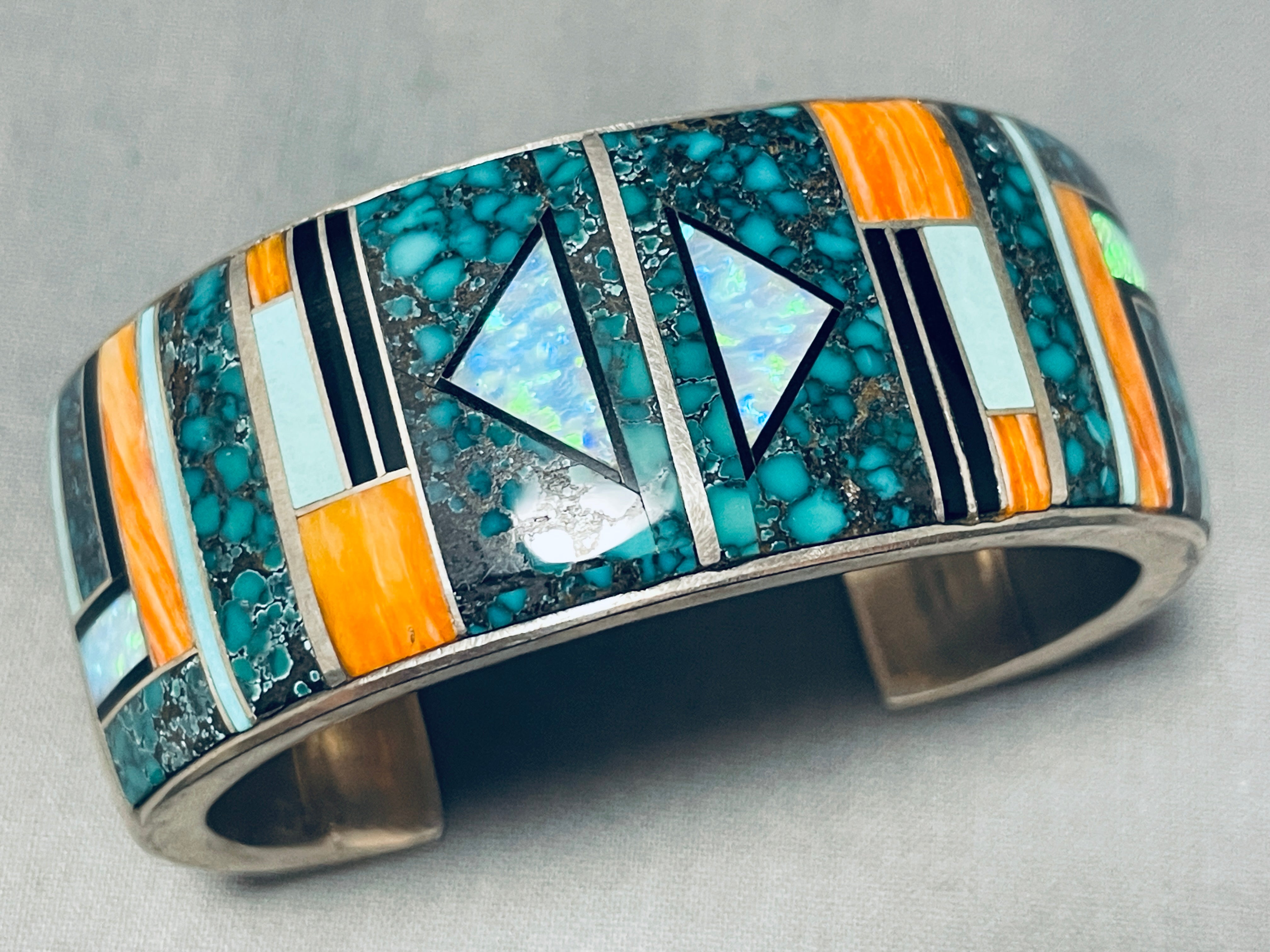 Vintage Sterling Silver Mary B. Navajo Turquoise order Cuff Bracelet