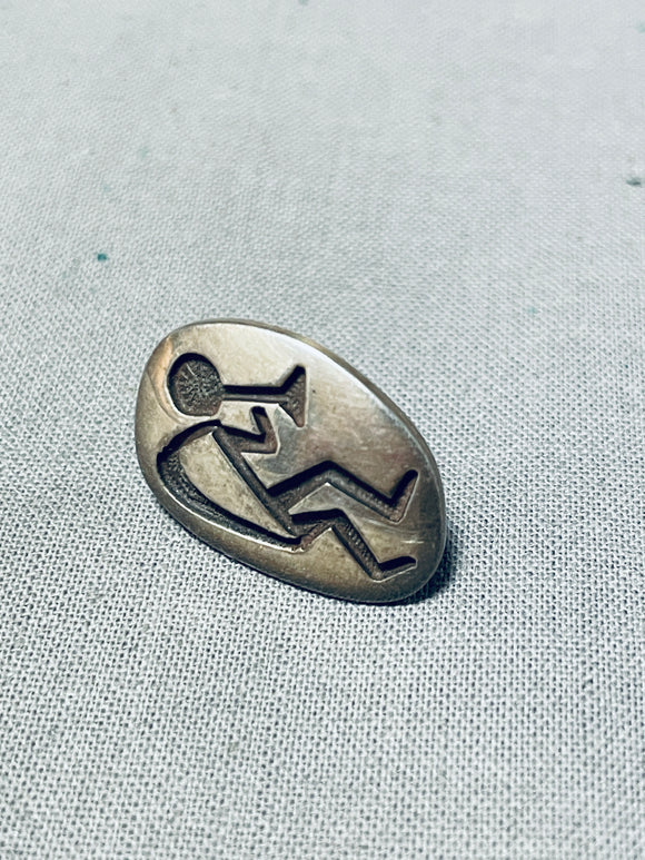 Traditional Vintage Native American Navajo Sterling Silver Kokopelli Tie Tack-Nativo Arts