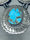 200 Grams Huge Vintage Native American Navajo Concho Sterling Silver Turquoise Necklace-Nativo Arts
