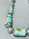 The Best Vintage Native American Navajo Turquoise Inlay Sterling Silver Tubule Necklace-Nativo Arts