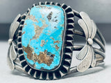 Rare Old Deposit Kingman Turquoise Vintage Native American Navajo Sterling Silver Bracelet-Nativo Arts