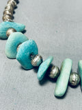 Incredible Vintage Native American Navajo Turquoise Nugget Sterling Silver Bead Necklace-Nativo Arts