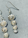 Sparkling Vintage Native American Navajo Sterling Silver Flower Earrings-Nativo Arts