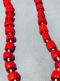 Chunks Of Tubule Coral Native American Navajo Tan Heishi Sterling Silver Necklace-Nativo Arts