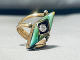 Fascinating Vintage Native American Navajo Royston Turquoise 12ktgf Sterling Silver Ring-Nativo Arts