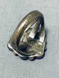 Impressive Vintage Native American Hopi Coral Sterling Silver Ring-Nativo Arts