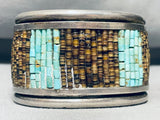 Teddy Joe Vintage Native American Navajo Turquoise Heishi Sterling Silver Bracelet-Nativo Arts