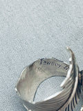 Twisted Leaf Native American Navajo Turquoise Sterling Silver Ring-Nativo Arts