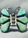 Tears Of Joy Turquoise Vintage Native American Navajo Butterfly Sterling Silver Bracelet-Nativo Arts