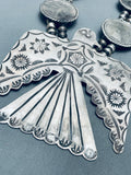 283 Grams Native American Navajo Thunderbird Sterling Silver Squash Blossom Necklace-Nativo Arts