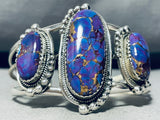 Gorgeous!! Vintage Native American Navajo Purple Mohave Sterling Silver Bracelet-Nativo Arts
