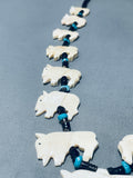 Native American Buffalo Love Vintage Santo Domingo Hand Carved Sterling Silver Necklace-Nativo Arts