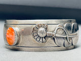 Most Beautiful Vintage Native American Navajo Feather Spiny Oyster Sterling Silver Bracelet-Nativo Arts