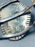 One Of The Coolest Vintage Native American Navajo Turquoise Opal Inlay Sterling Silver Bracelet-Nativo Arts