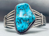 Quality Vintage Native American Navajo Morenci Turquoise Sterling S9ilver Bracelet-Nativo Arts