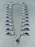 Important Native American Navajo Lapis Sterling Silver Star Necklace-Nativo Arts