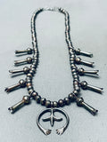 Open Arms Vintage Native American Navajo Sterling Silver Squash Blossom Necklace Old-Nativo Arts