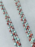 Intricate Vintage Santo Domingo Turquoise Inlay Heishi Necklace-Nativo Arts