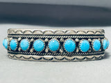 Remarkable Native American Navajo Sleeping Beauty Turquoise Sterling Silver Signed Bracelet-Nativo Arts