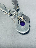 Fritson Toledo Vintage Native American Navajo Amethyst Sterling Silver Necklace-Nativo Arts