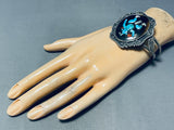 Koyemsi Important Vintage Native American Zuni Turquoise Sterling Silver Bracelet-Nativo Arts