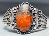 One Of The Best Vintage Native American Navajo Petrified Wood Sterling Silver Bracelet-Nativo Arts