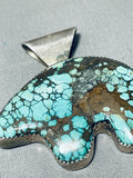 Dan Jackson Vintage Native American Navajo Spiderweb Turquoise Sterling Silver Pendant-Nativo Arts