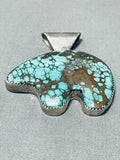 Dan Jackson Vintage Native American Navajo Spiderweb Turquoise Sterling Silver Pendant-Nativo Arts
