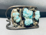 Boulders Of Turquoise Vintage Native American Navajo Sterling Silver Bracelet-Nativo Arts