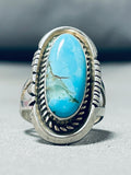 Authentic Vintage Native American Navajo Red Mountain Turquoise Sterling Silver Ring-Nativo Arts