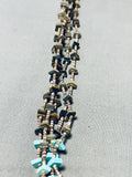 Native American Captivating Vintage Santo Domingo Turquoise Shell Squares 5 Strand Necklace-Nativo Arts