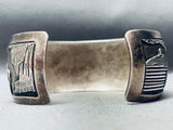 Detailed Vintage Native American Navajo Horse Riding Sterling Silver Bracelet-Nativo Arts