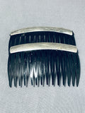 Beautiful Native American Navajo Sterling Silver Set Of Hair Combs-Nativo Arts