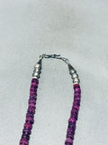 Phosphosiderite!! Rare Vintage Native American Navajo Sterling Silver Necklace-Nativo Arts