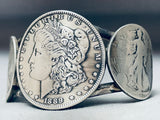Huge Coins Native American Navajo Sterling Silver Bracelet Cuff-Nativo Arts