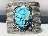Statement Vintage Native American Navajo Blue Diamond Turquoise Sterling Silver Bracelet-Nativo Arts