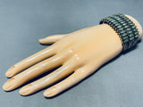 Early 1900's Opulent Vintage Native American Navajo Green Turquoise Sterling Silver Bracelet-Nativo Arts