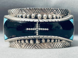 Important Vintage Francisco Gomez Turquoise Onyx Inlay Sterling Silver Bracelet