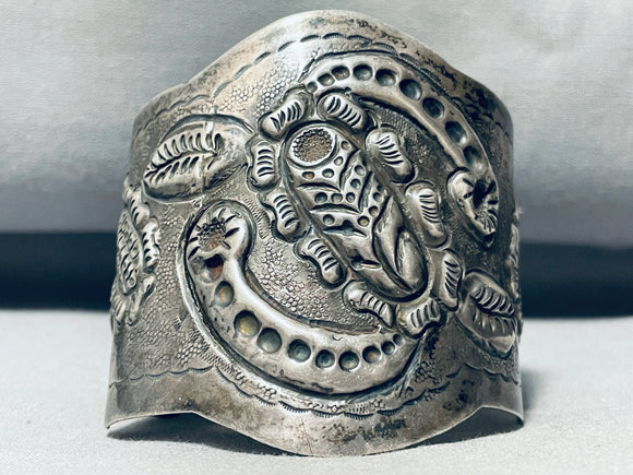 One Of The Most Detailed Vintage Sterling Silver Bracelet Cuff-Nativo Arts