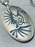 Cheryl Wadsworth Vintage Native American Hopi Sterling Silver Kachina Eagle Necklace-Nativo Arts