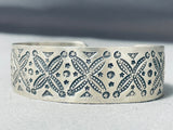 Stampwork Master Gary Reeves Vintage Native American Navajo Sterling Silver Bracelet-Nativo Arts