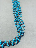 Native American Tremendous Vintage Santo Domingo Blue Diamond Turquoise Sterling Silver Necklace-Nativo Arts