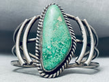 One Of The Best Vintage Native American Navajo Carico Lake Turquoise Sterling Silver Bracelet-Nativo Arts