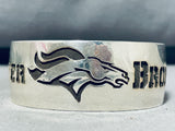 Freddy Douglas Native American Navajo Sterling Silver Denver Broncos Bracelet-Nativo Arts