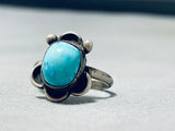 Expressive Vintage Native American Navajo Turquoise Sterling Silver Ring-Nativo Arts