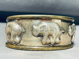 3d Elephnts!! Vintage Sterling Silver Southwest Bracelet Cuff-Nativo Arts