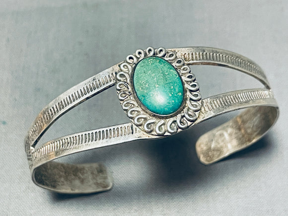 Superior Vintage Native American Navajo Cerrillos Turquoise Sterling Silver Bracelet-Nativo Arts