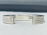 Important 6' Wrist Vintage Native American Navajo Yellowhorse Sterling Silver Bracelet-Nativo Arts