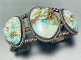 Coil Cuff!! Rare Early Deposit Vintage Native American Navajo Royston Turquoise Bracelet-Nativo Arts