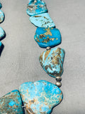 200 Gram Vintage Native American Navajo Morenci Old Kingman Turquoise Sterling Silver Necklace-Nativo Arts